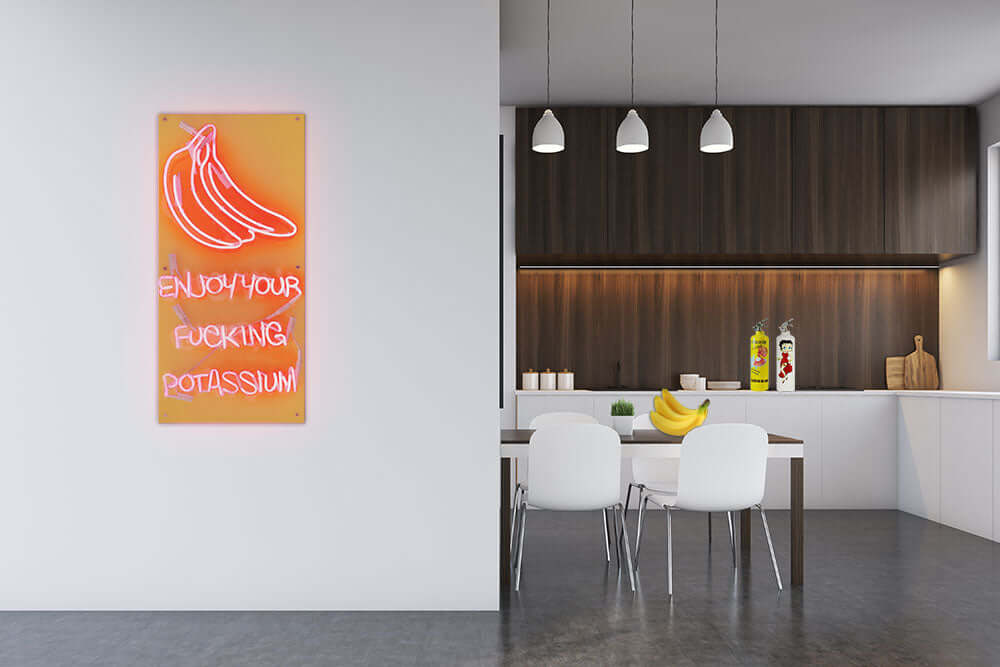CUSTOM GLASS NEON SIGN "ENJOY YOUR POTASSIUM'