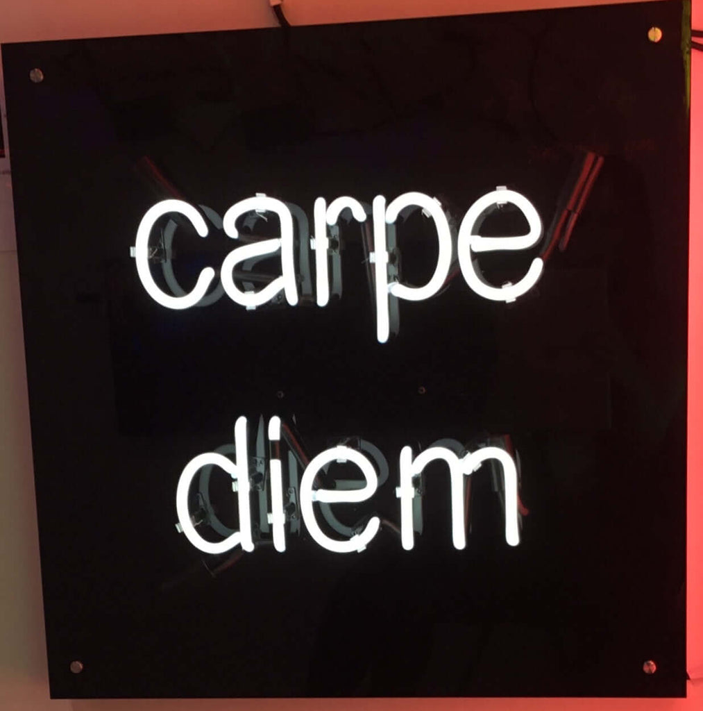 CUSTOM GLASS NEON SIGN ''CARPE DIEM''