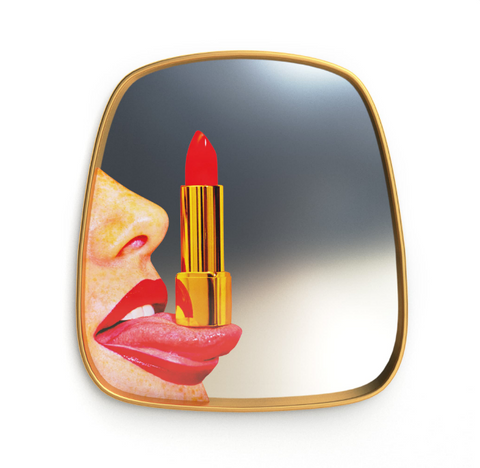 Seletti Lipsticks Gold Frame Mirror