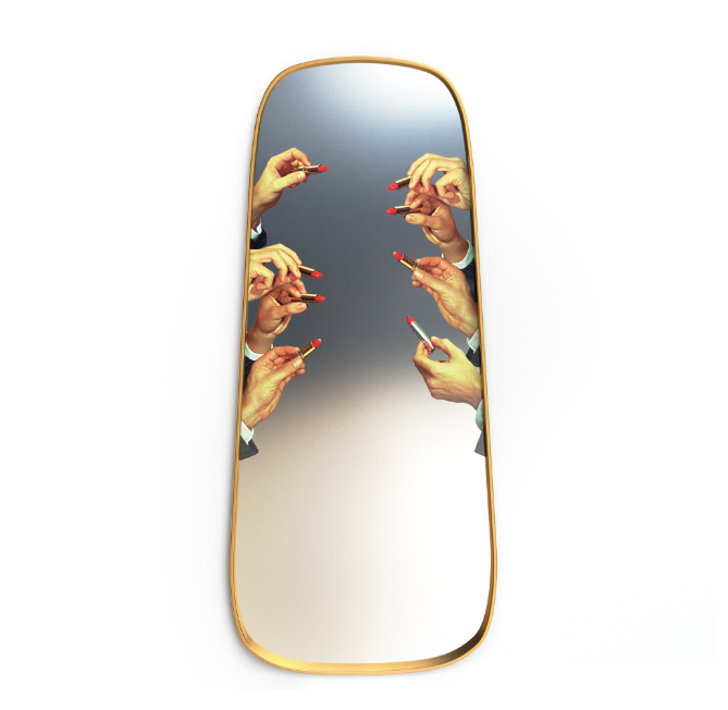 Seletti Lipsticks Gold Frame Mirror