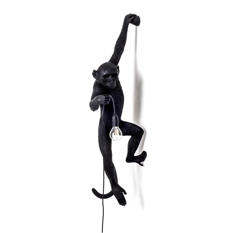 Wall Hanging Monkey Lamp Black Left Version