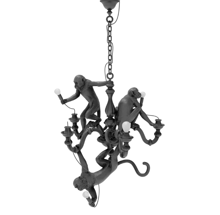 Monkey Chandelier Black