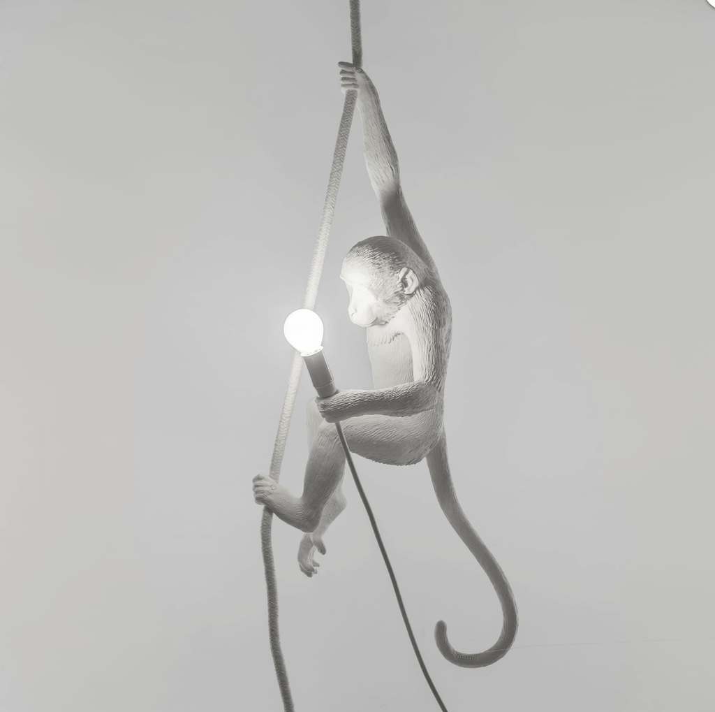 Ceiling Monkey Lamp OUTDOOR Version White