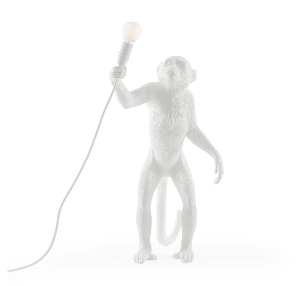 Standing Monkey Lamp OUTDOOR Version White