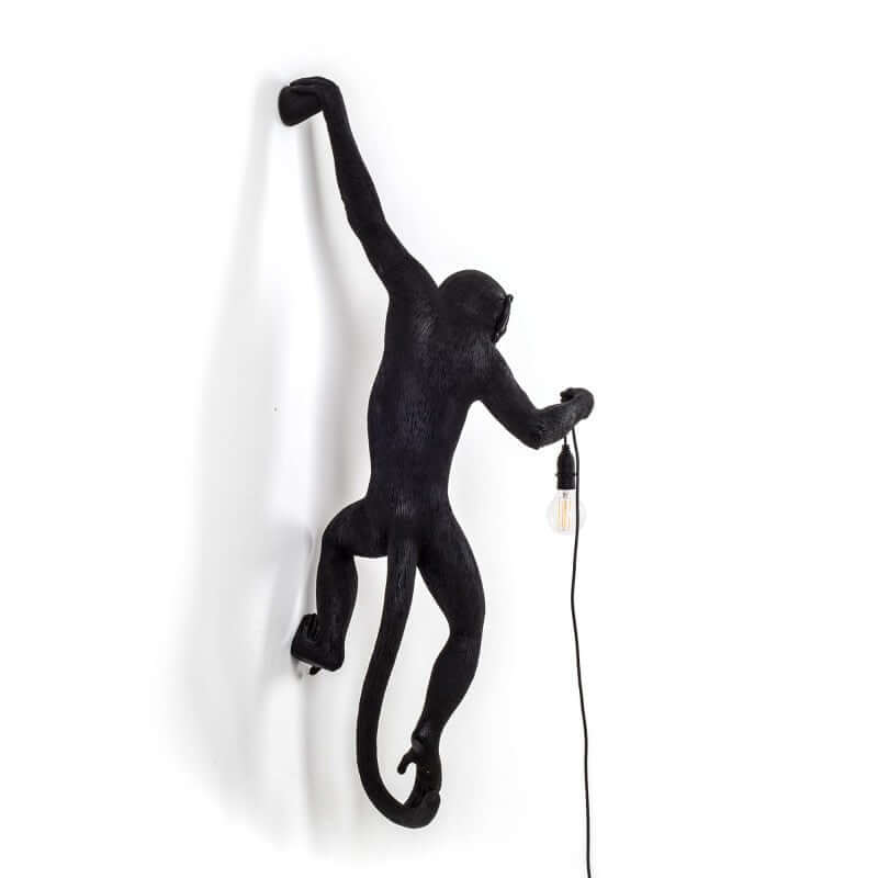Wall Hanging Monkey Lamp Black Left Version