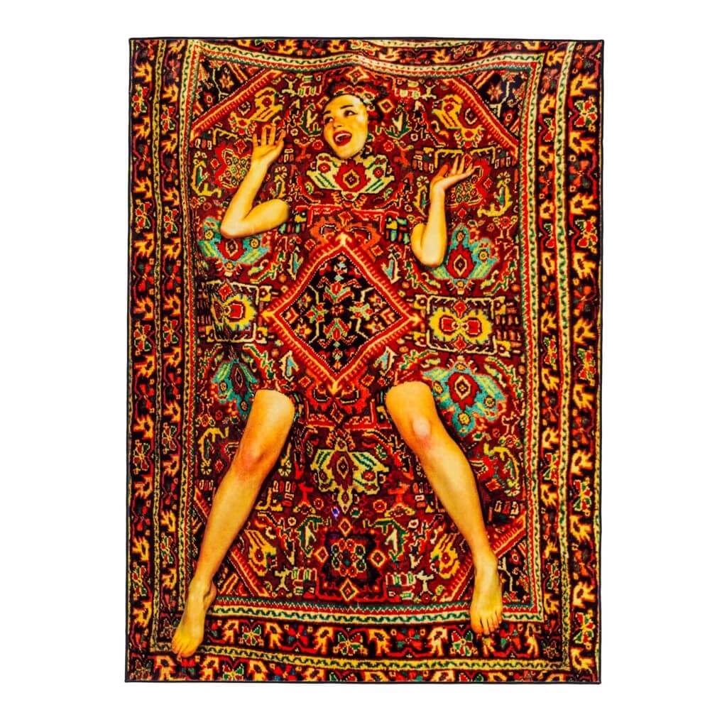 Seletti Toiletpaper Rectangular Rug Lady on Carpet