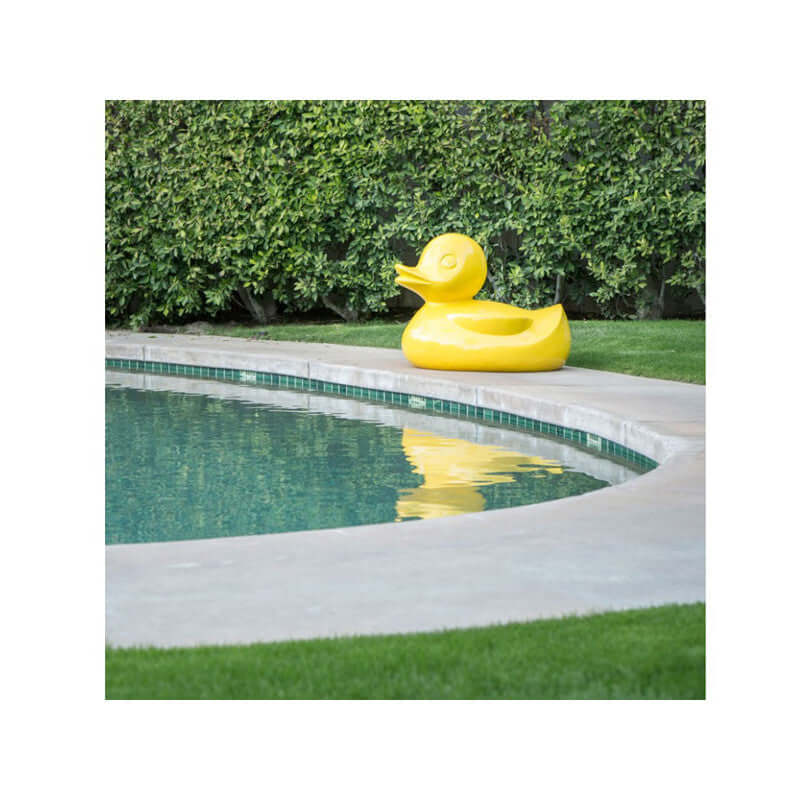 Large Yellow Fiberglass Duck Sculpture – Luxury Modern Outdoor Art Statue