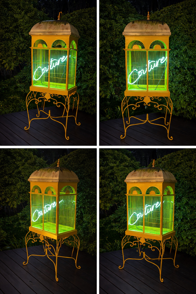 “Couture” – One-of-One Neon Birdcage Sculpture | Luxury Neon Art