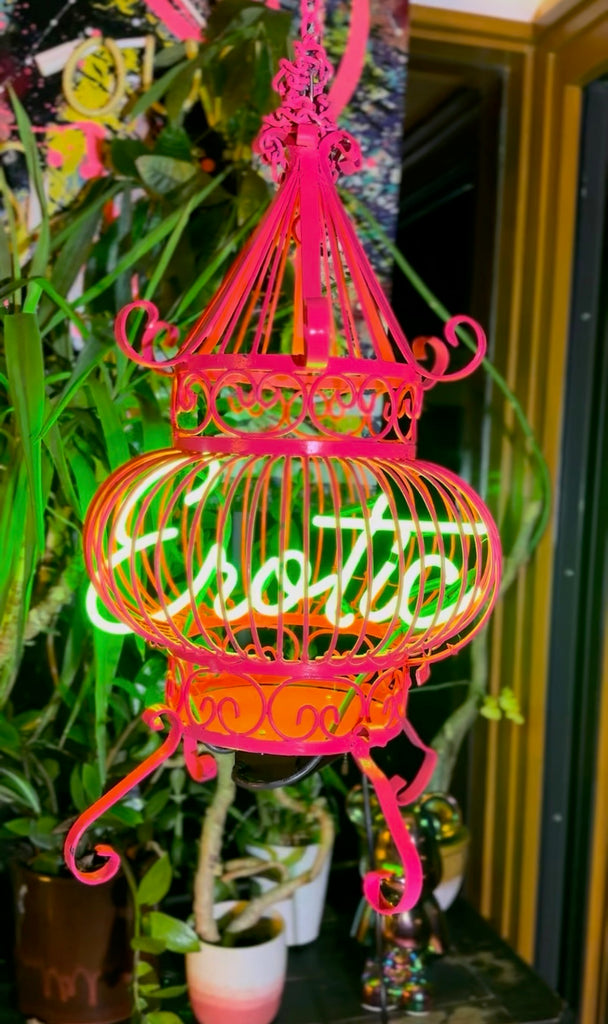 “Erotic” – Neon Birdcage Couture | One-of-One Sculptural Art