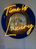 “Time Is Luxury” – Illuminated Vintage Clock Sculpture | One of One
