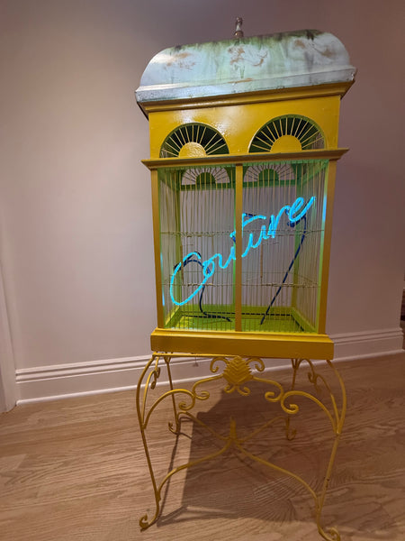 “Couture” – One-of-One Neon Birdcage Sculpture | Luxury Neon Art