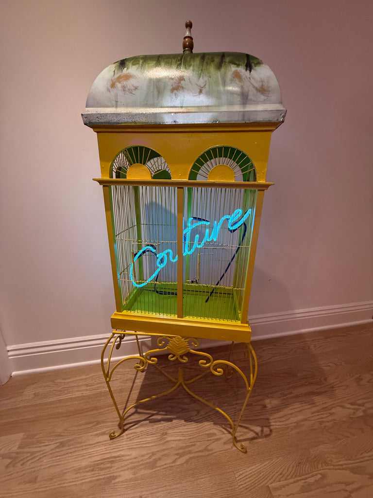 “Couture” – One-of-One Neon Birdcage Sculpture | Luxury Neon Art