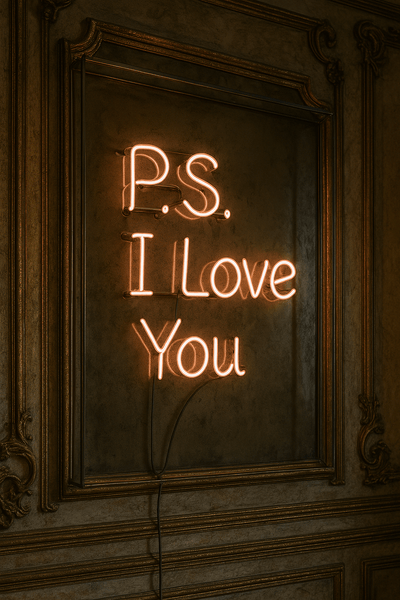 CUSTOM GLASS NEON SIGN ''P.S. I LOVE YOU''