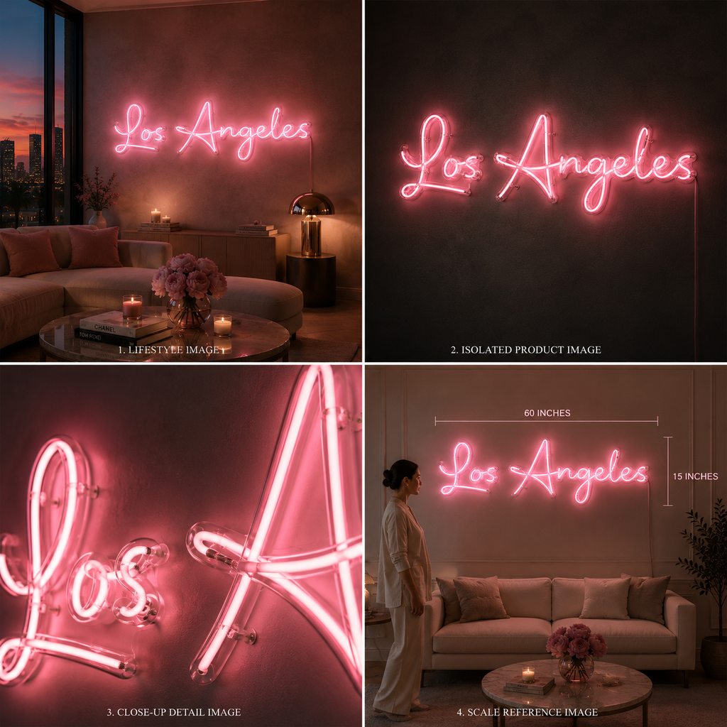 Authentic real glass Los Angeles neon sign handcrafted in USA