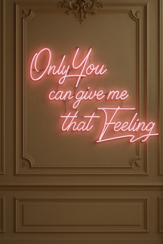 Electric Love Neon Light on Canvas, 2024