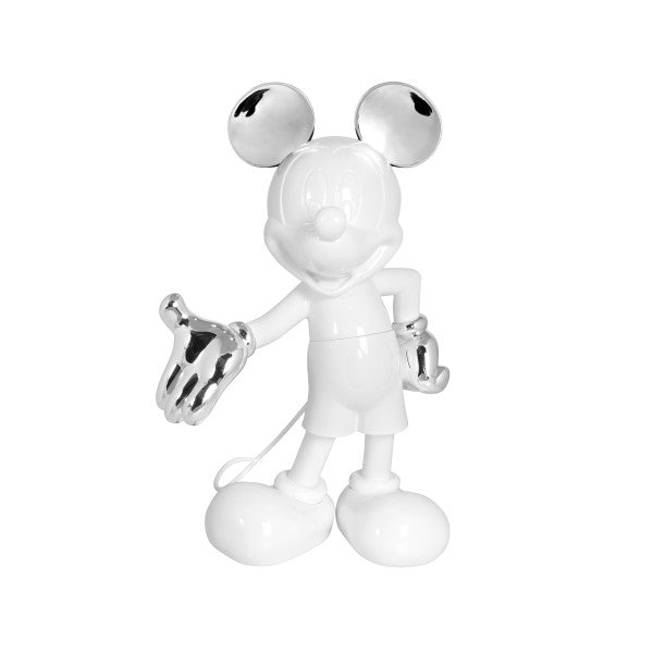 sliver and white mickey sculpture 
