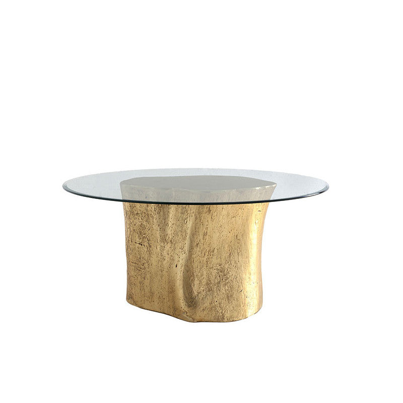 Log Table Base Glass Top