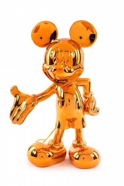 welcome mickey sculpture orange chrome