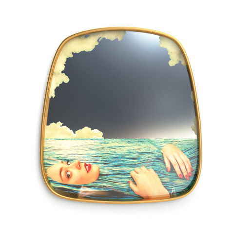 Seletti Lipsticks Gold Frame Mirror