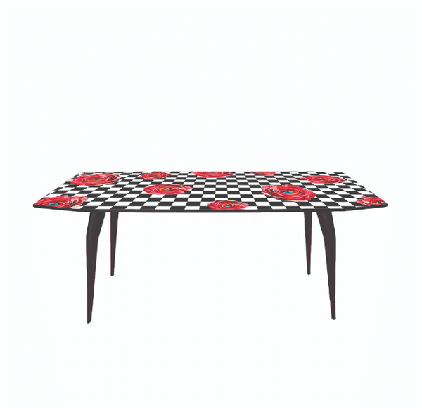 Seletti Roses on Check Dining Table