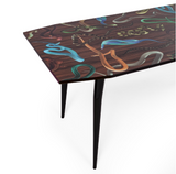 Seletti Snakes on Wood Dining Table