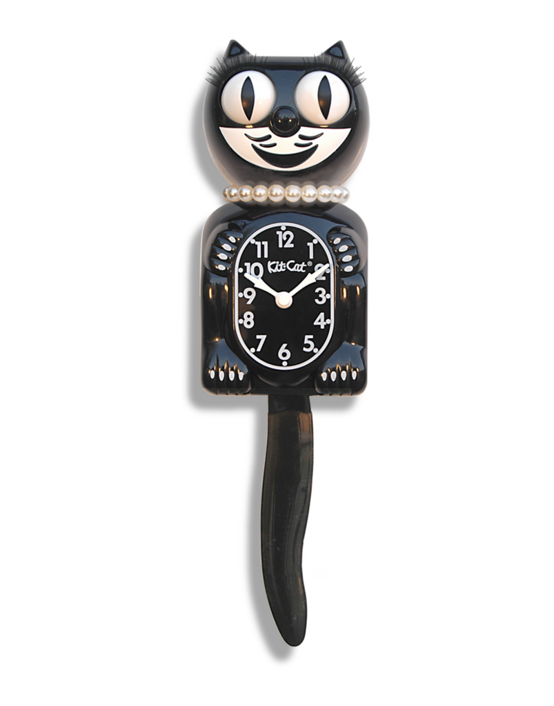 Lady Cat Clock Black
