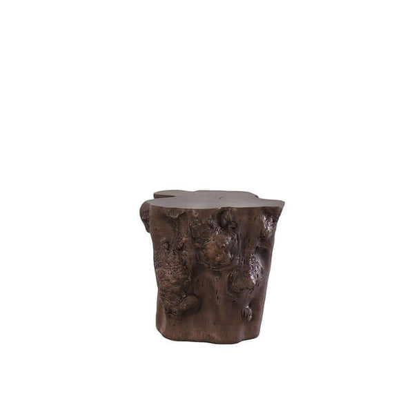 Log Side Table Bronze